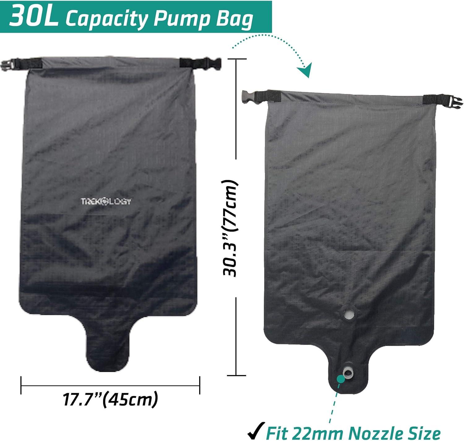 imageTREKOLOGY 30L Pump Sack Roll Top Compression Pump Bag  Fit for UL Sleeping Mats  Quick ampamp Easy Pumping Sack for Camping Mats Inflatable Pad ampamp Sleep Mattress