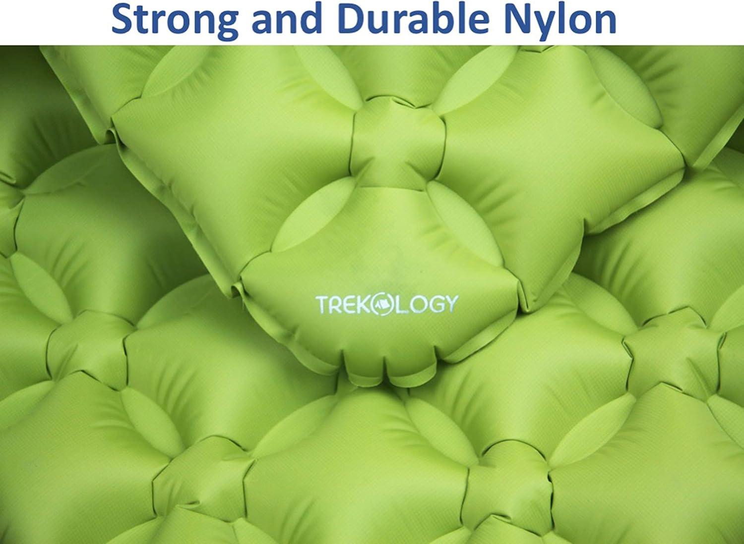 imageTREKOLOGY Inflatable Sleeping Pad Camping Mats for Sleeping  Compact Lightweight Camp Mat Ultralight Comfortable Backpacking Mattress Best as Tent Hammock Outdoor Pads Green