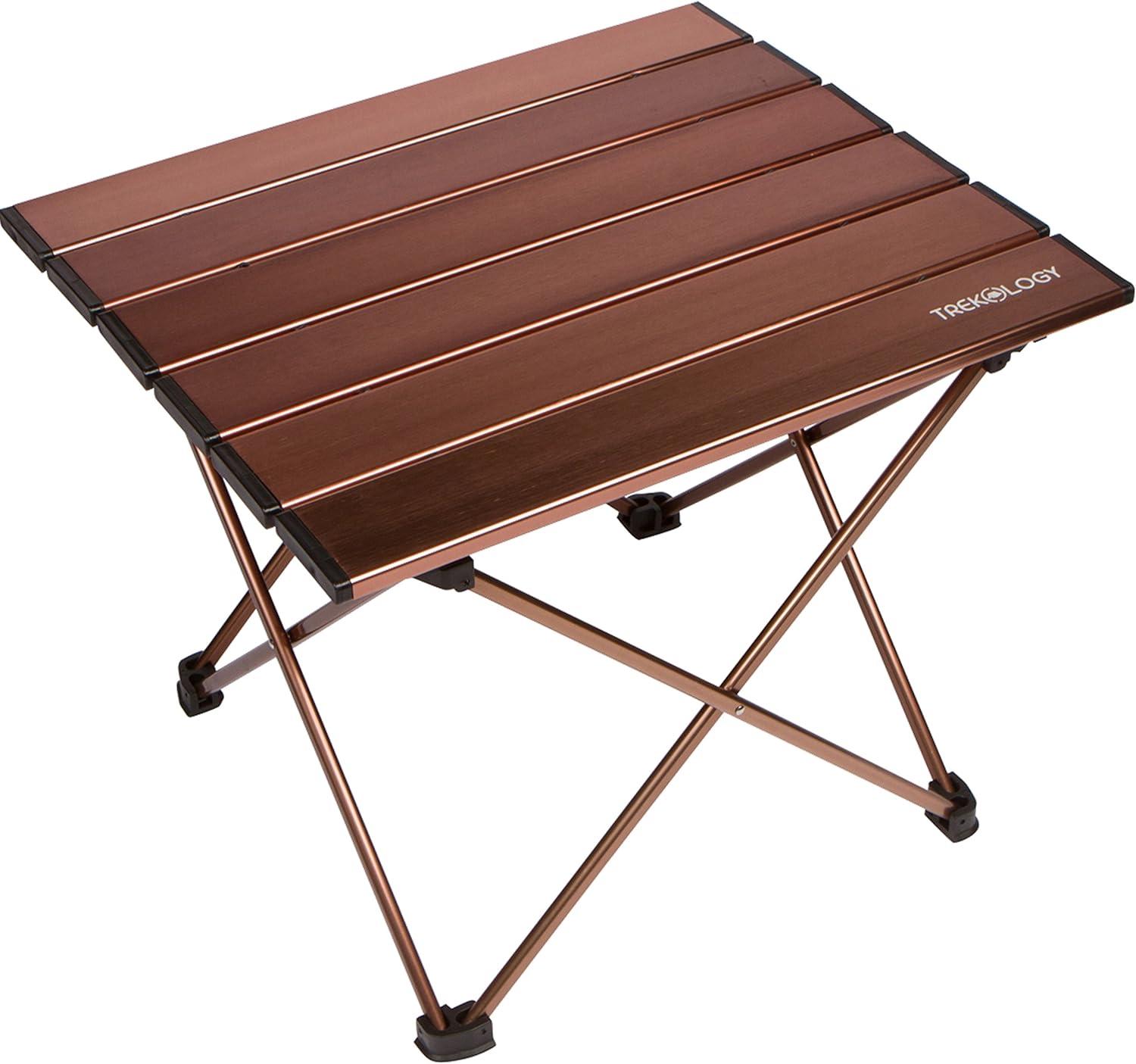 imageTREKOLOGY Medium Aluminum Camping Table Brown Foldable PortableBrown