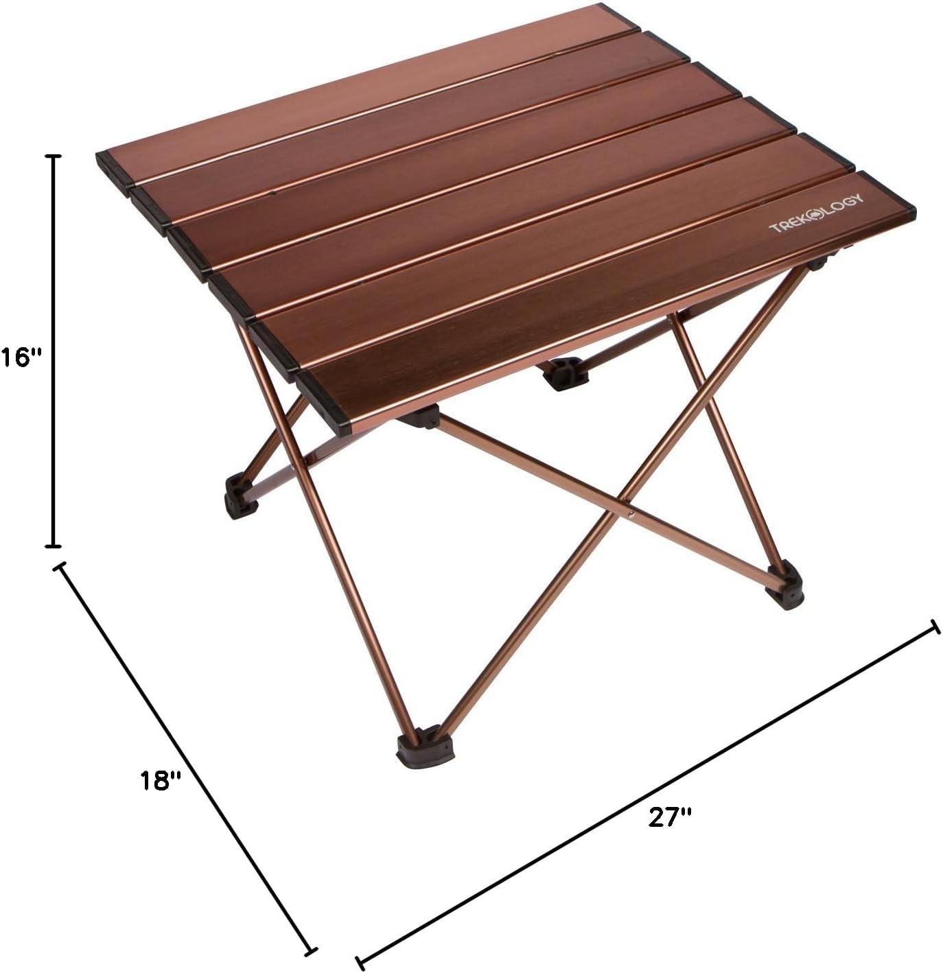 imageTREKOLOGY Medium Aluminum Camping Table Brown Foldable PortableBrown