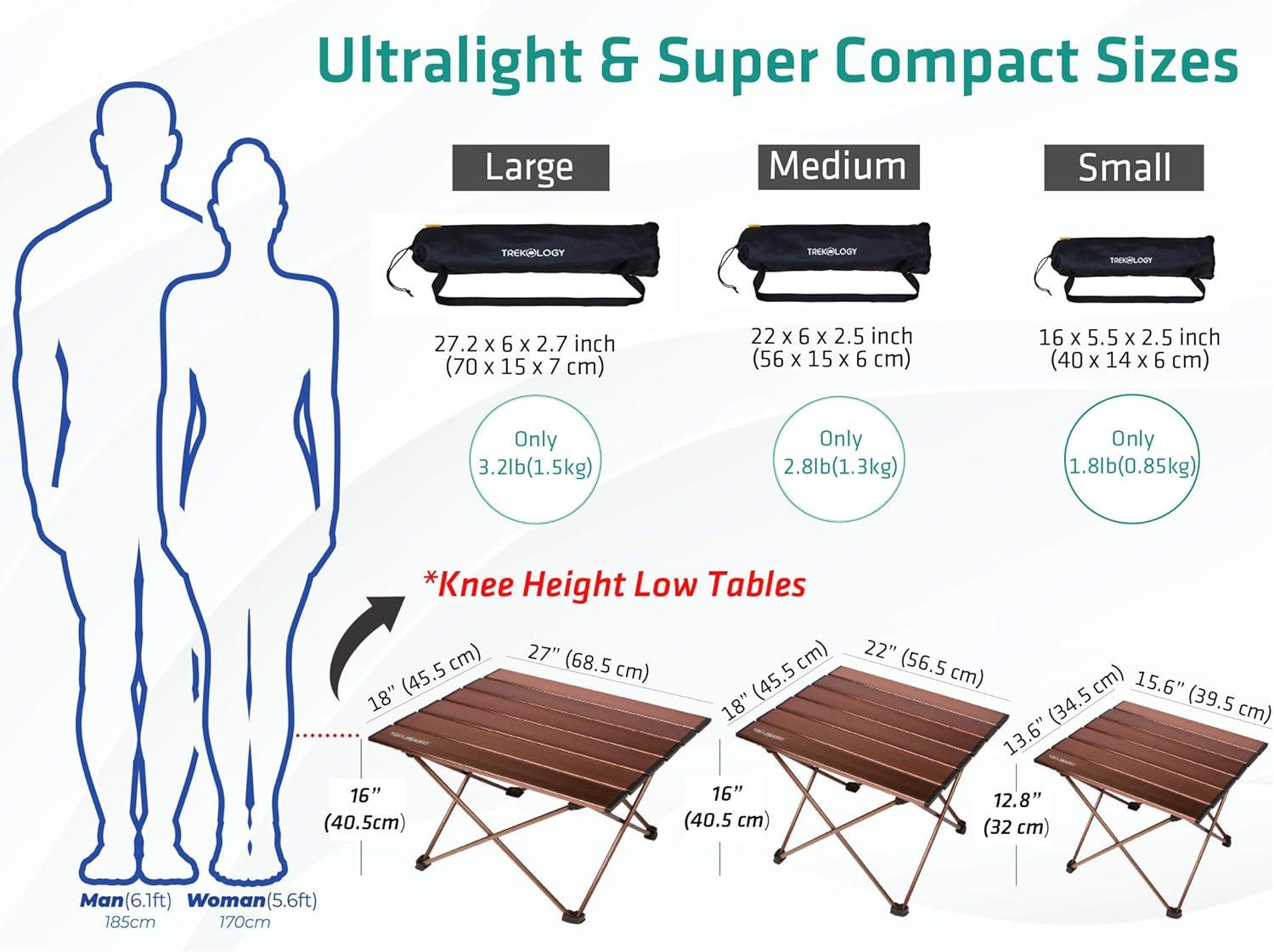 imageTREKOLOGY Medium Aluminum Camping Table Brown Foldable PortableBrown