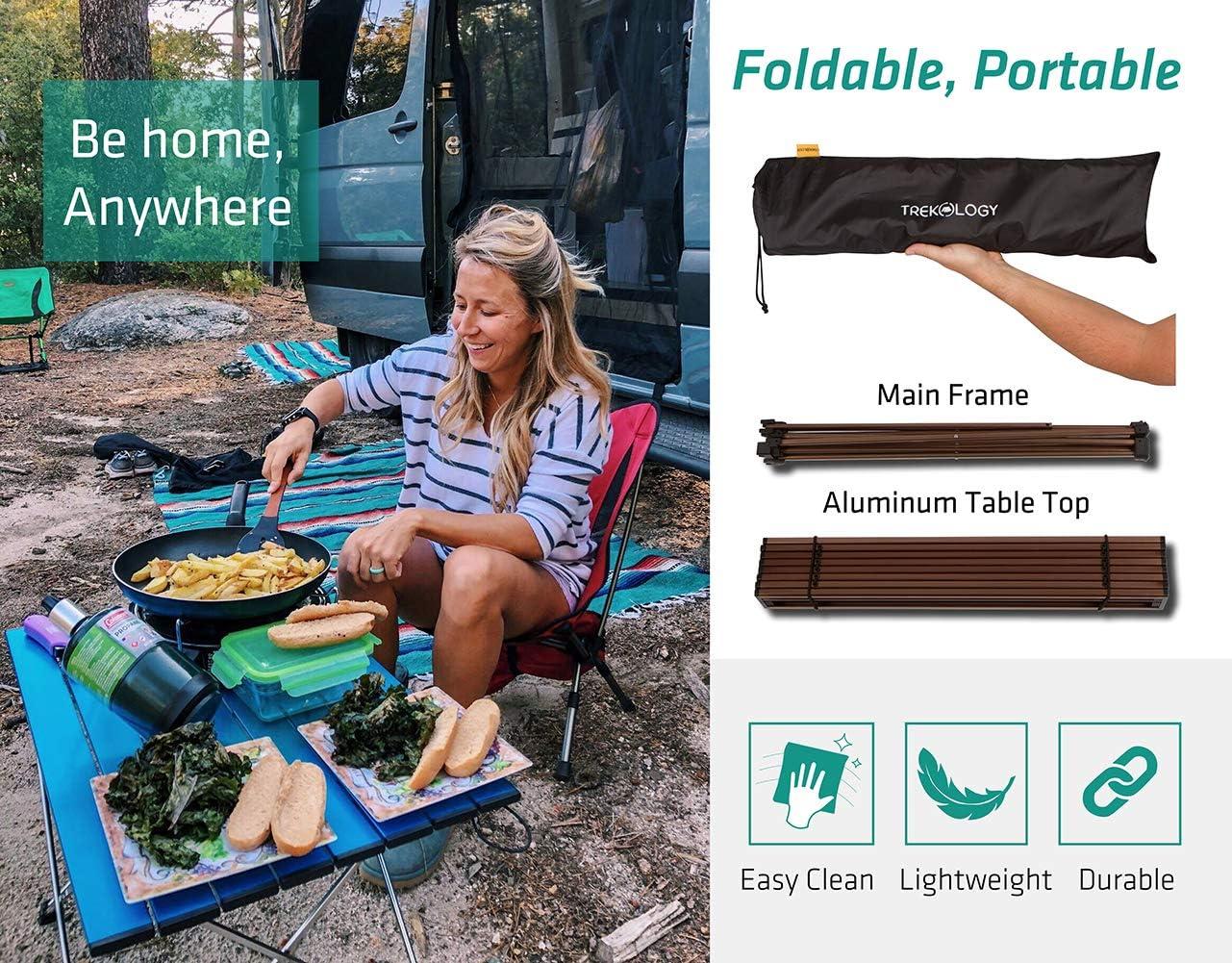 imageTREKOLOGY Medium Aluminum Camping Table Brown Foldable PortableBrown