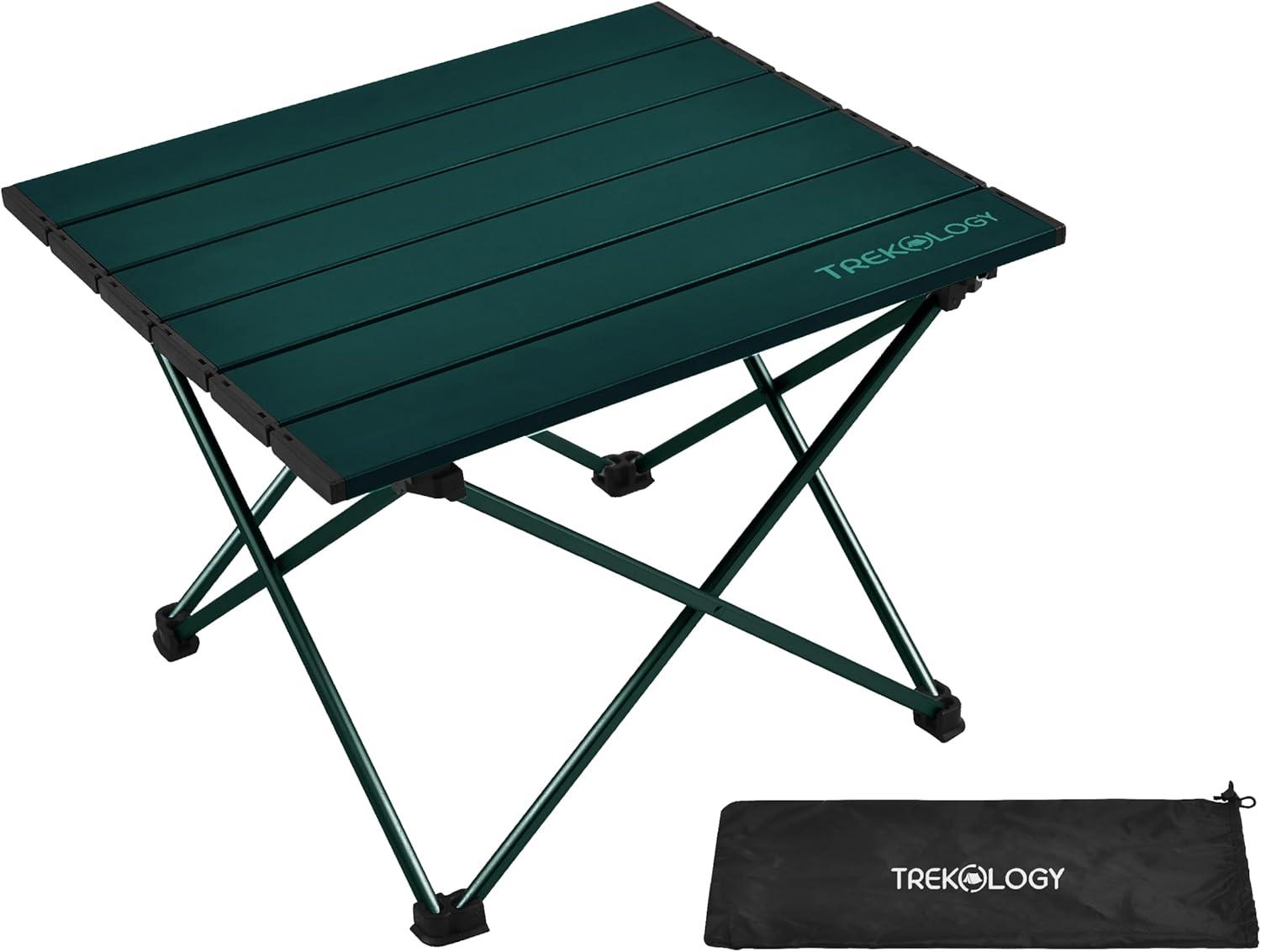 imageTREKOLOGY TALU Portable Folding Beach Table  Lightweight Travel Camp Table  Small Camping Table for Outdoor Adventures  Foldable Compact and Sturdy  Perfect for Camping Picnic Beach TripsGreen