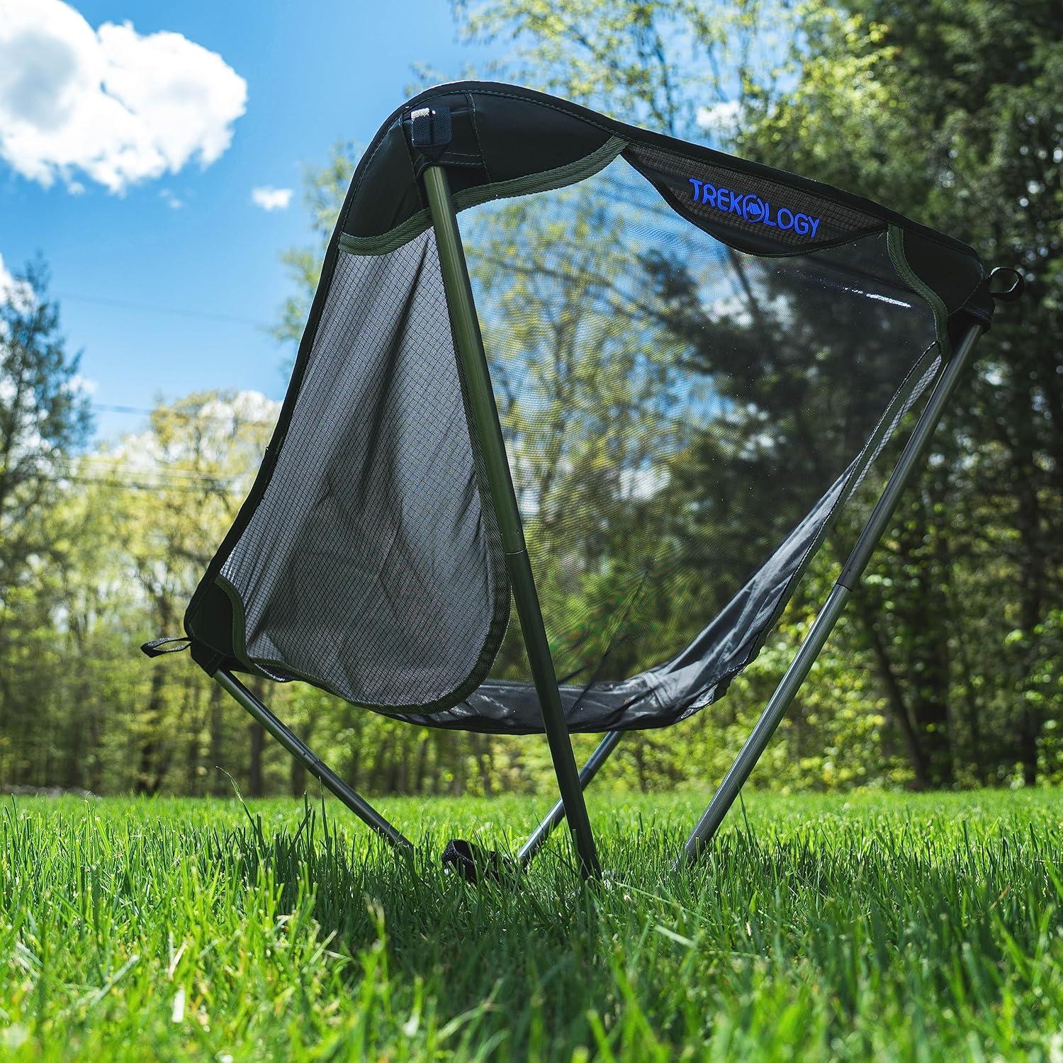 imageTREKOLOGY Ultralight Beach Chair Lightweight Camping Chair for Backpacking Hiking and Travel  YIZI LITEGrey