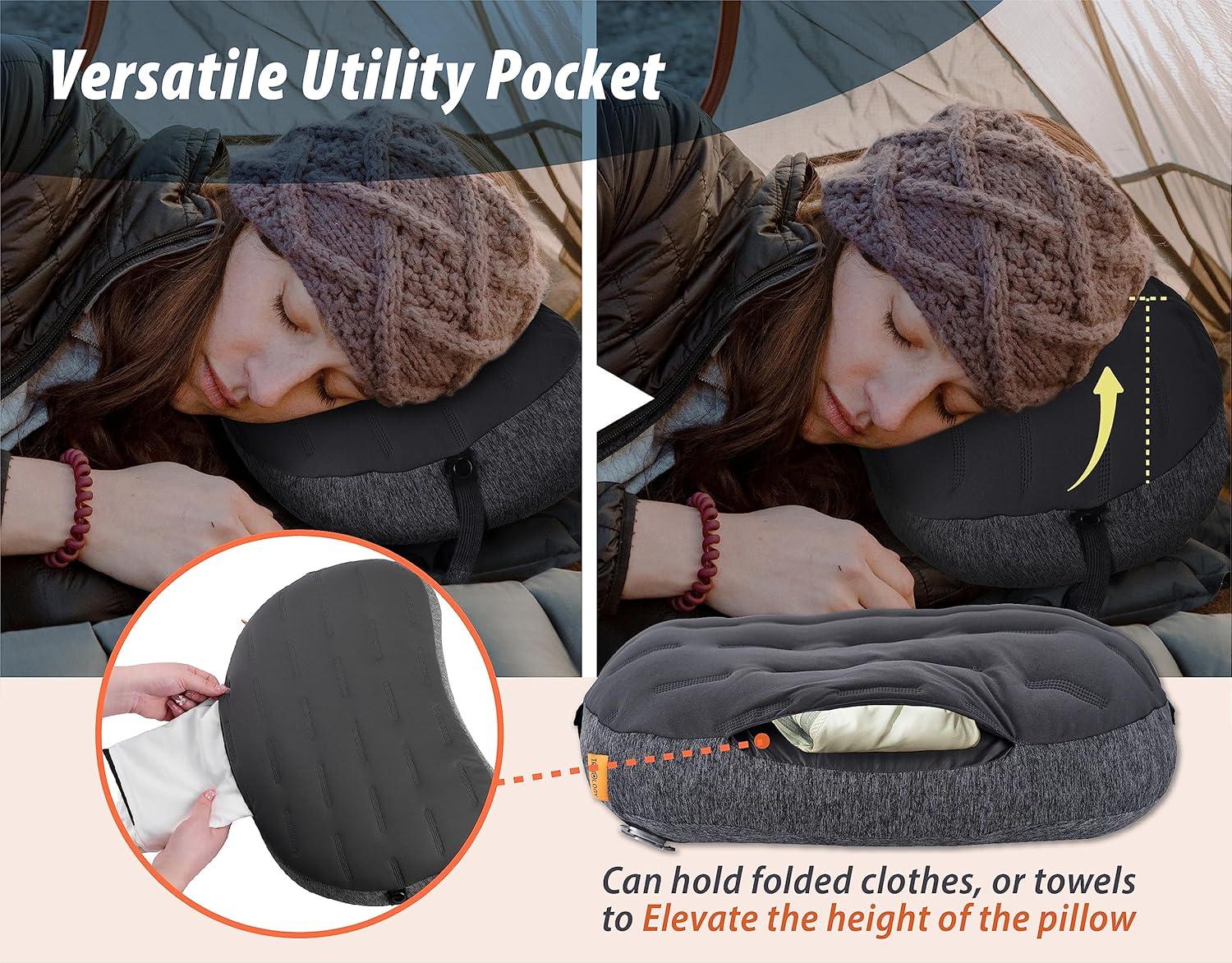 imageTREKOLOGY Ultralight Inflatable Camping Pillow  Compact ampamp Comfortable Blow Up Pillow for Backpacking Hiking and Travel  Quick ampamp Easy to Inflate and Deflate Camper Pillow  Aluft Plus