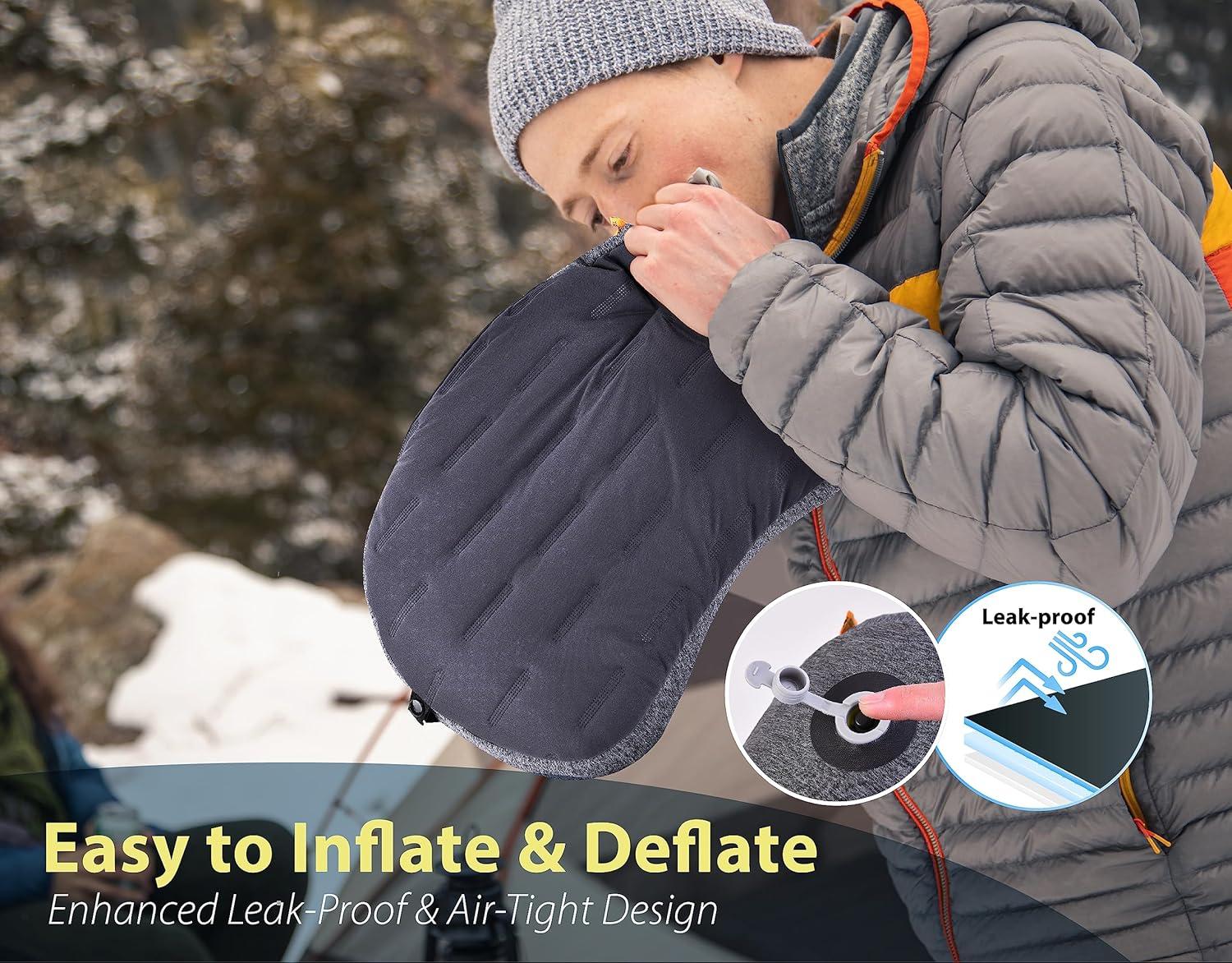imageTREKOLOGY Ultralight Inflatable Camping Pillow  Compact ampamp Comfortable Blow Up Pillow for Backpacking Hiking and Travel  Quick ampamp Easy to Inflate and Deflate Camper Pillow  Aluft Plus