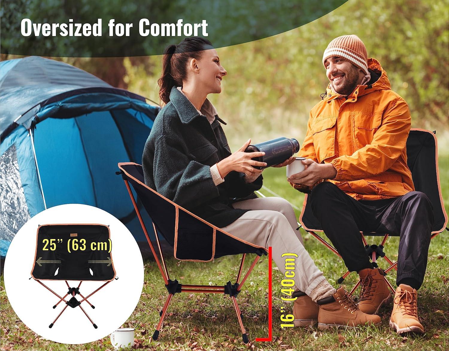 imageTREKOLOGY YIZI 20 Portable Camping Chair  Lightweight Folding Chair for Adults Compact Travel ampamp Backpacking Chair for Hiking Camp Beach and Outdoor UseBlack