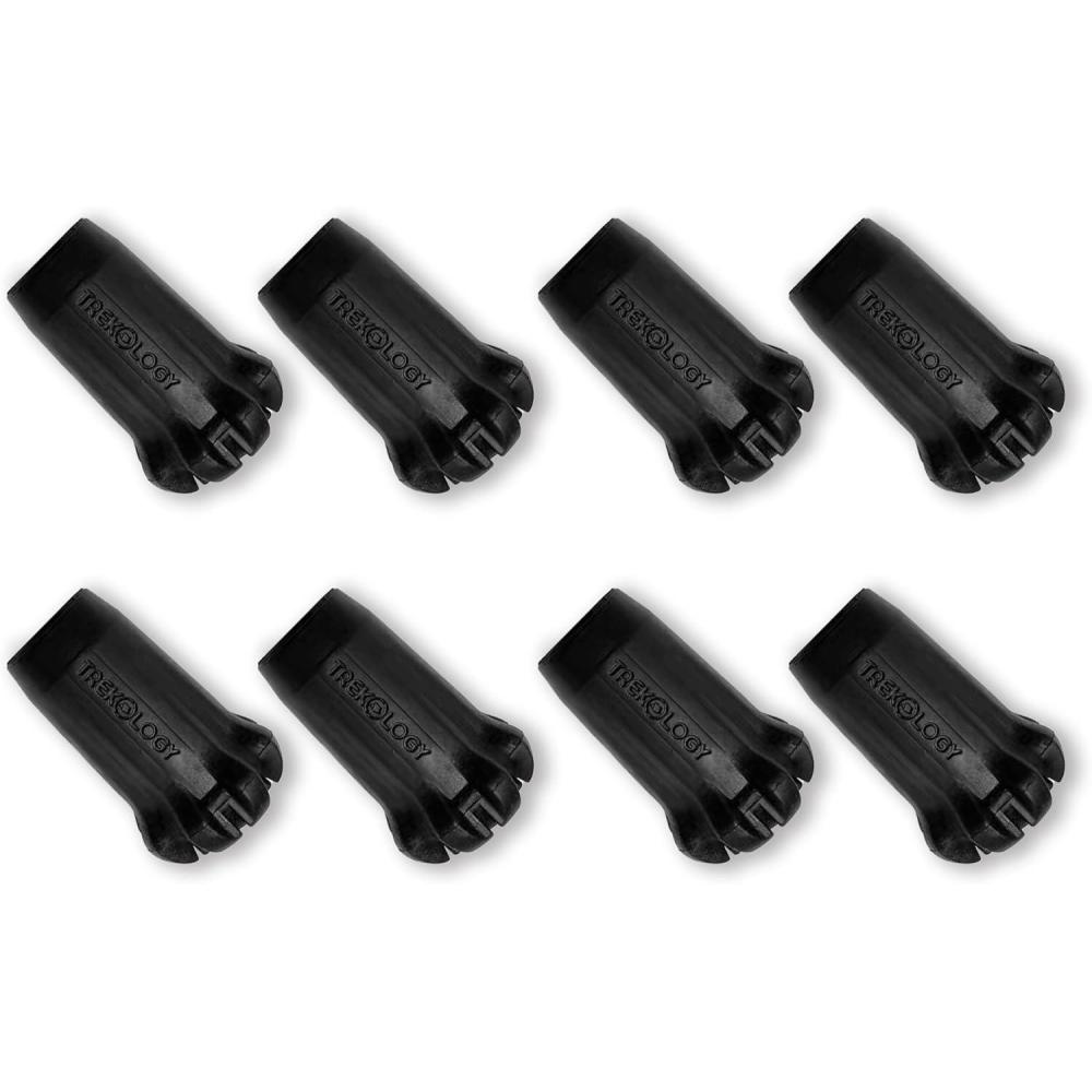 imageTREKOLOGY Black Trekking Pole Tips Replacement  HikingWalking Stick Tips for Walking PolesNew 8pc Pack