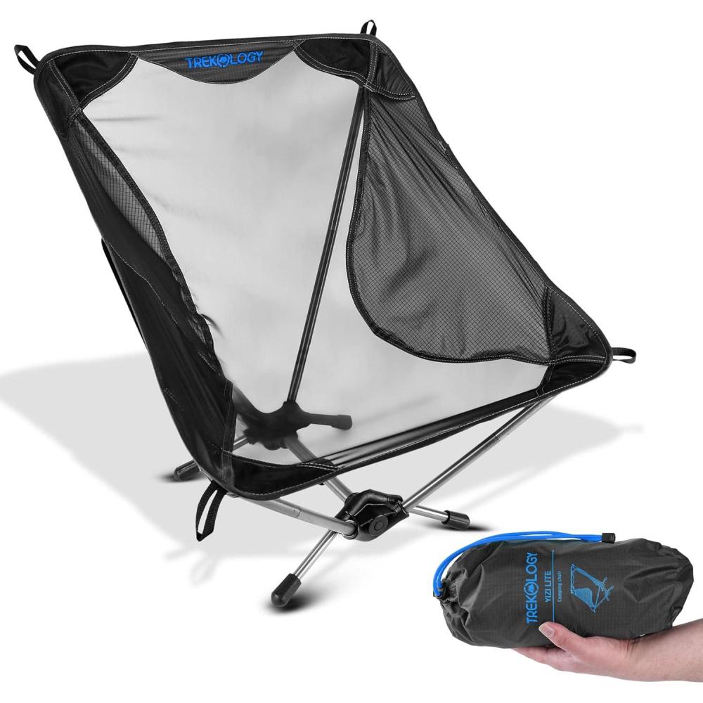 imageTREKOLOGY Ultralight Beach Chair Lightweight Camping Chair for Backpacking Hiking and Travel  YIZI LITEGrey