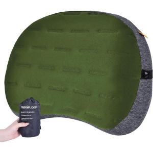 TREKOLOGY Inflatable Camping Pillow – Ultralight Backpacking, Hiking, Outdoor, Travel, Picnic, and Sleeping Pillow – Compact, Portable, Comfortable Camp Pillow for All Adventures ALUFT Plus SE(Green)