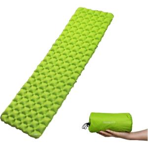 TREKOLOGY Inflatable Sleeping Pad, Camping Mats for Sleeping – Compact Lightweight Camp Mat, Ultralight Comfortable Backpacking Mattress Best as Tent Hammock Outdoor Pads (Green)