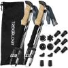imageTREKOLOGY TrekZ Collapsible Hiking ampamp Trekking Poles 100cm120cm Black Adjustable Length  Bundle with 6 pcs of Rubber Pole Tip  Perfect Set for Hikers Backpacker  Walking Stick for Camping