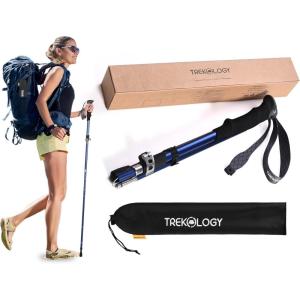 TREKOLOGY TREKZ SE Collapsible Trekking Pole (1pc) – Lightweight Walking Stick for Hiking and Trekking – Ideal for Men, Women, and Seniors(Blue 1pc)