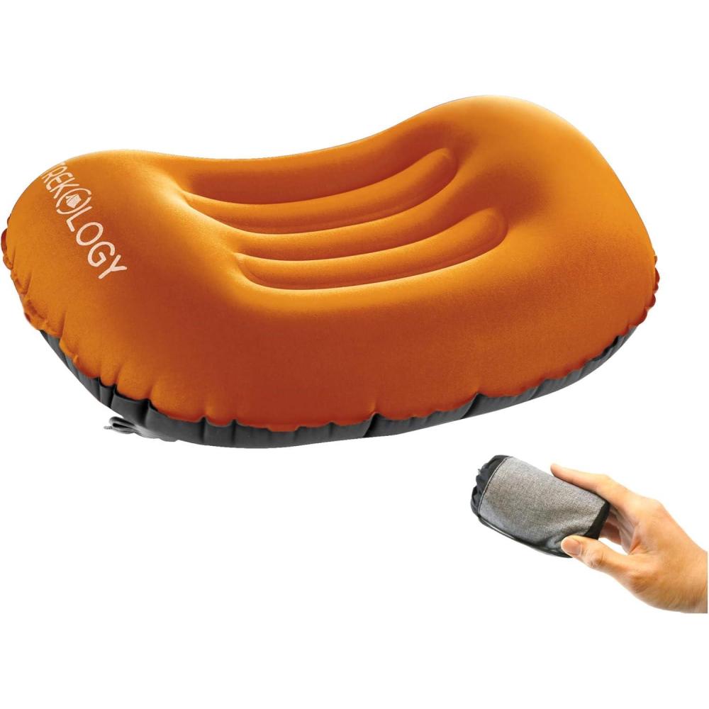imageHammock Comfy Inflatable Camping Pillow  Ultralight Portable Headrest for Backpacking Hiking Travel and Hammock Use  Compact Outdoor Cushion for Comfortable Sleep AnywhereOrange