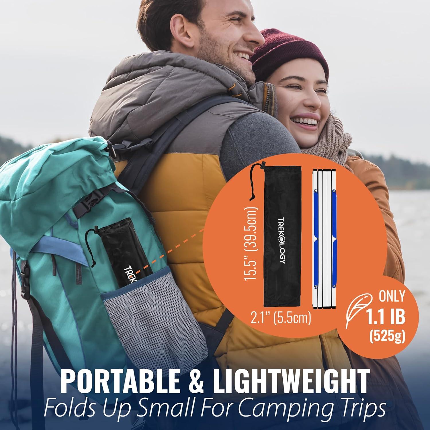 imageTREKOLOGY Portable Beach Table ampamp Inflatable Pillow Set  Ultralight Folding Table with Carry Bag ampamp Adjustable Beach Chair Pillow  Ideal for Beach Camping ampamp Travel