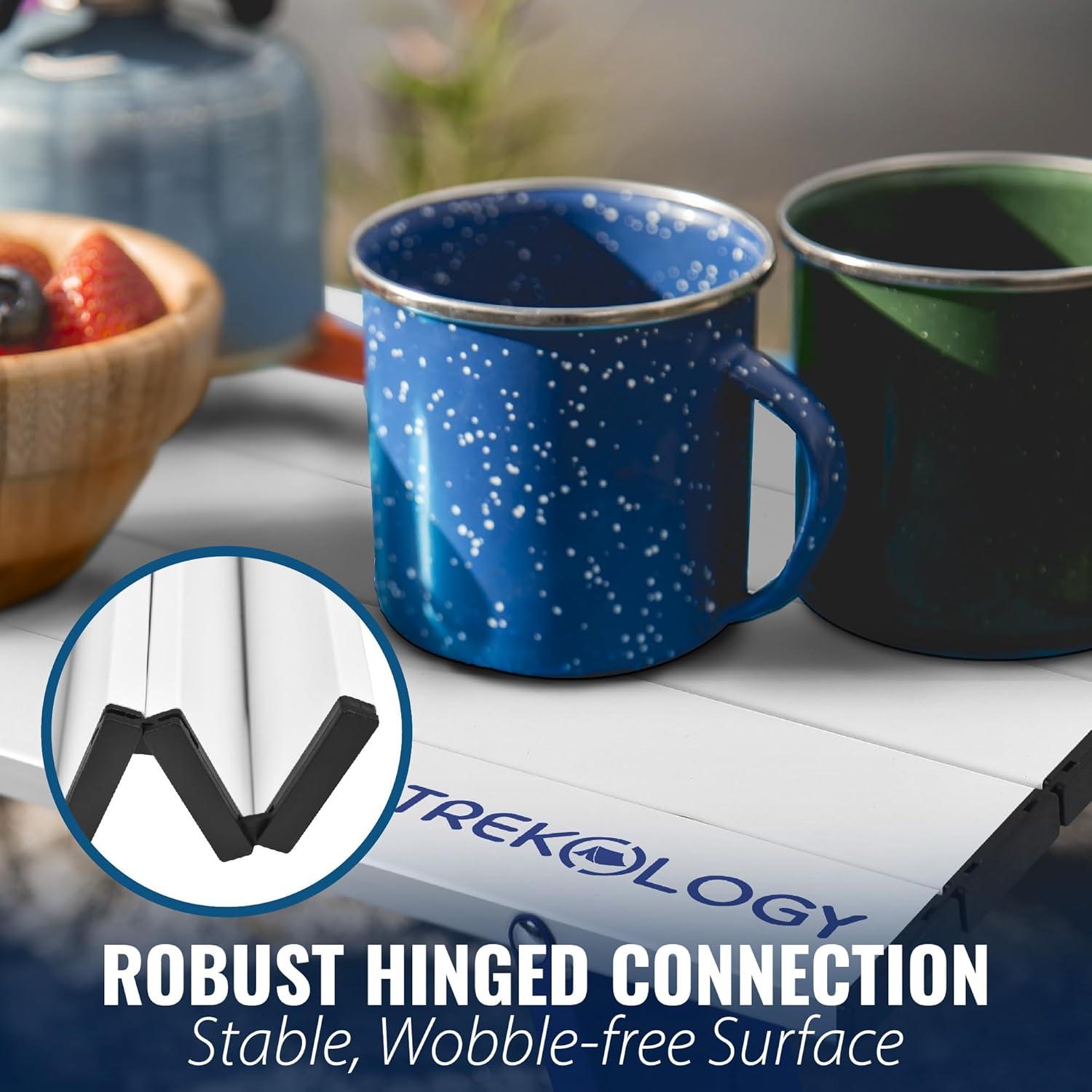 imageTREKOLOGY Portable Beach Table ampamp Inflatable Pillow Set  Ultralight Folding Table with Carry Bag ampamp Adjustable Beach Chair Pillow  Ideal for Beach Camping ampamp Travel