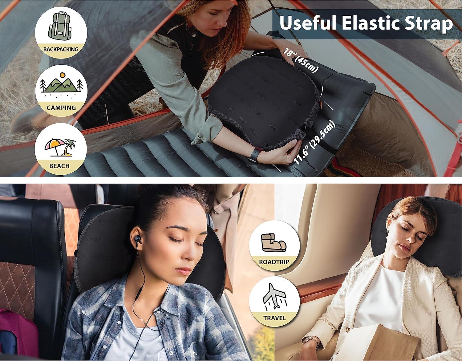 imageTREKOLOGY Ultralight Inflatable Camping Pillow Set  ALUFT 20 Orange ampamp ALUFT Plus Series  Perfect for Camping Hike Backpack Tirp  Includes 2 Travel Pillows Strap and Carry Bag