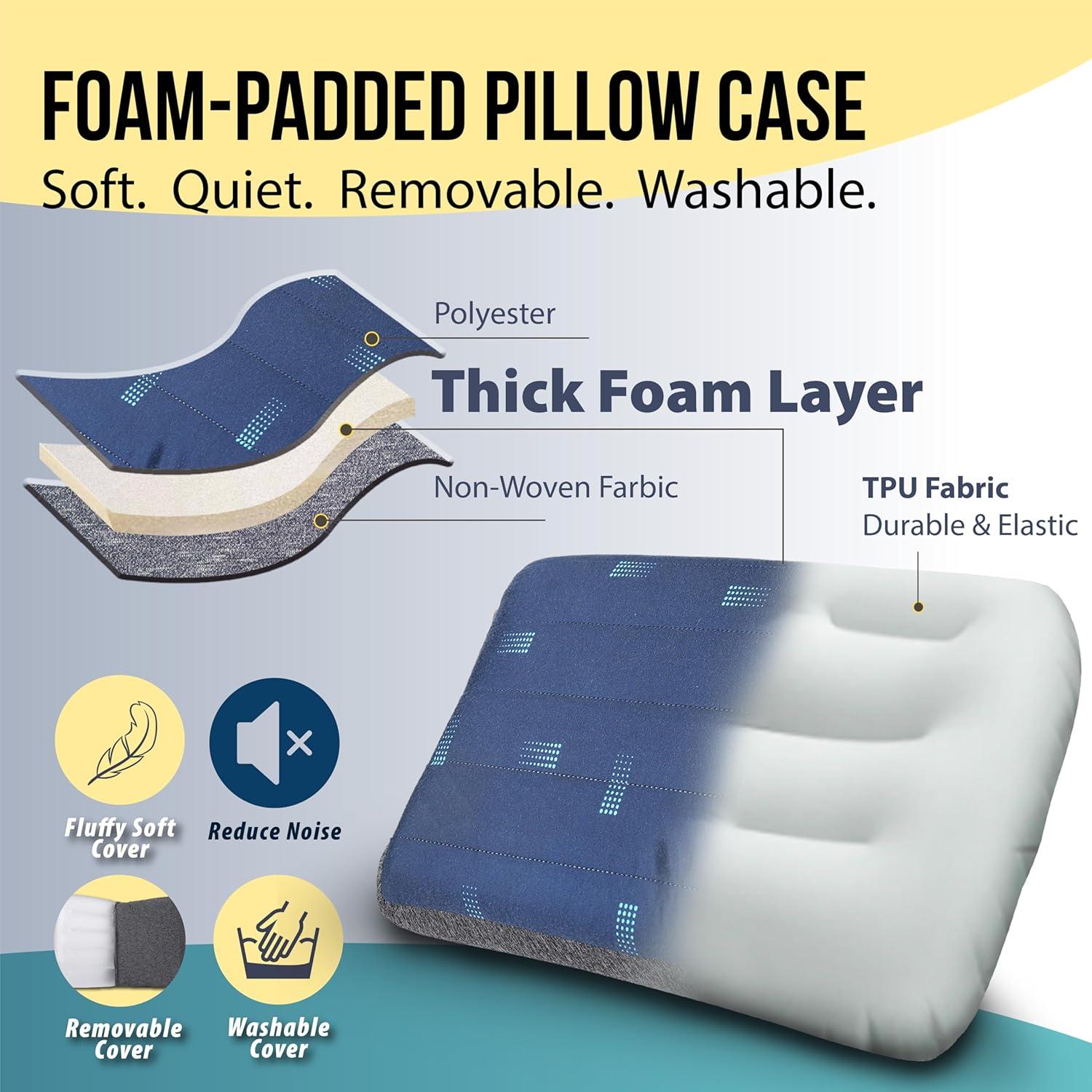 imageTREKOLOGY Ultralight UL80 Inflatable Sleeping Pad ampamp Ergonomic ALUFT Pro SE Pillow for Ultimate Comfort  Lightweight Compact ampamp Durable for Backpacking Hiking and Travel