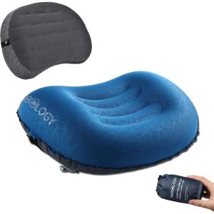 TREKOLOGY Ultralight Inflatable Camping Pillow Set – ALUFT 2.0 (Deep Blue) & ALUFT Plus Series – Perfect for Camping, Hike, Backpack Tirp – Includes 2 Travel Pillows, Strap, and Carry Bag