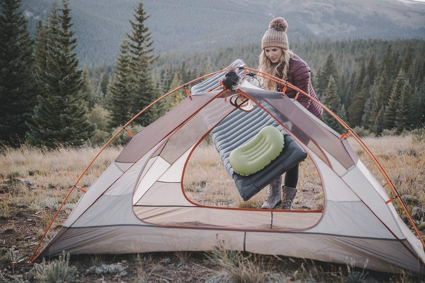 imageTREKOLOGY ALUFT20 Light Blue ampamp UL Sleeping PadCompressible Compact Comfortable Ergonomic Inflating Pillow Inflatable Camping Mat for Travel Compact Lightweight Sleeping System