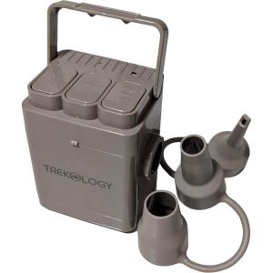 TREKOLOGY Electric Air Pump for Air Mattress – High-Efficiency Portable Pump with 3 Nozzles for Inflatables, Pool Floats, Pillows, Swimming Tubs – Fast Inflate & Deflate DC Pump