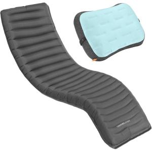 TREKOLOGY LU80 Outdoor Sleeping Pad & Pillow Bundle – UL80 Ultralight Sleeping Pad + ALUFT Mint Inflatable Pillow – Compact Lightweight Inflatable Sleeping Mat for Beach and Travel