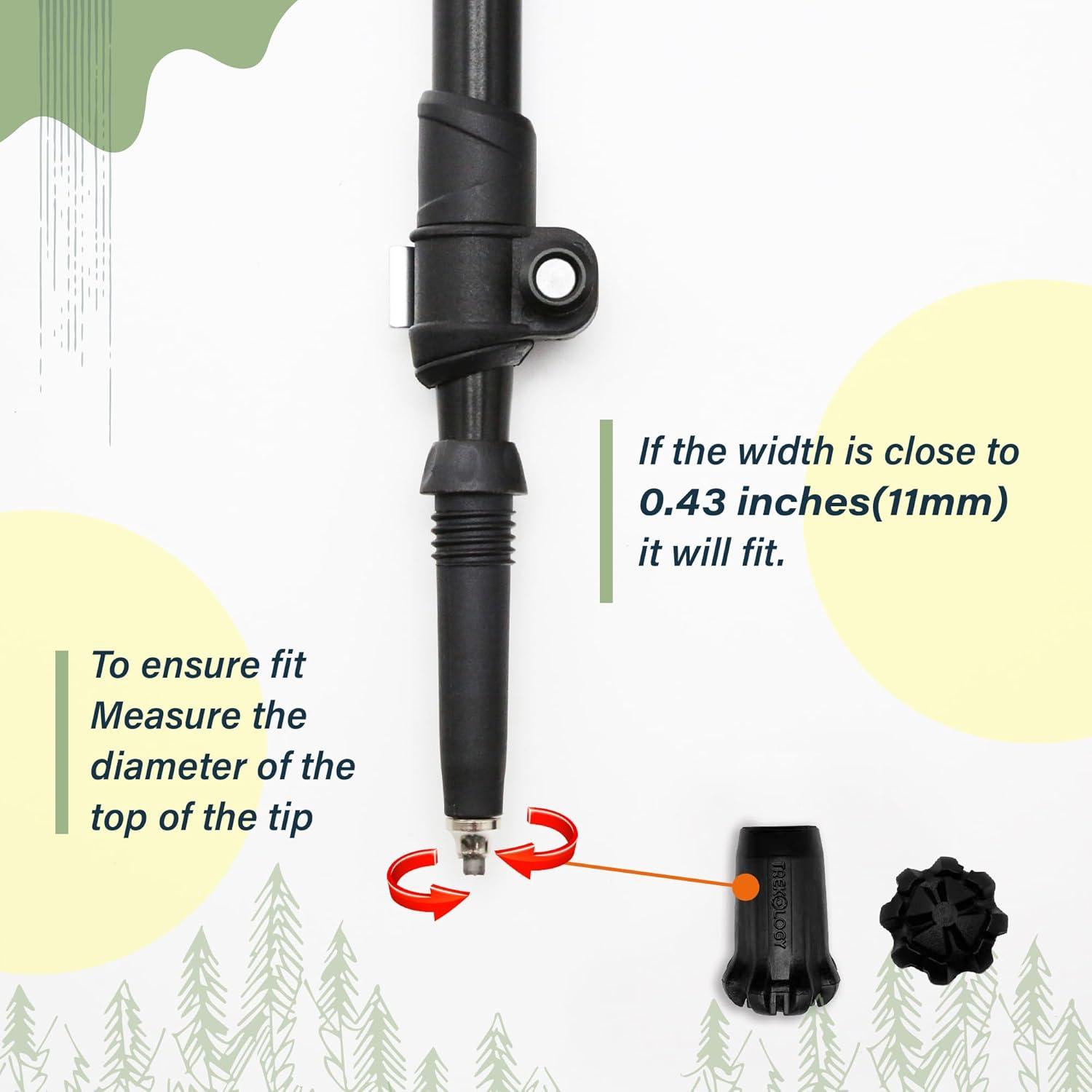 imageTrekology TrekZ Collapsible Hiking ampamp Trekking Poles 2PCS with Rubber Tip Replacements Adjustable Lightweight Walking Poles for Hiking Travel Seniors Women ampamp Men