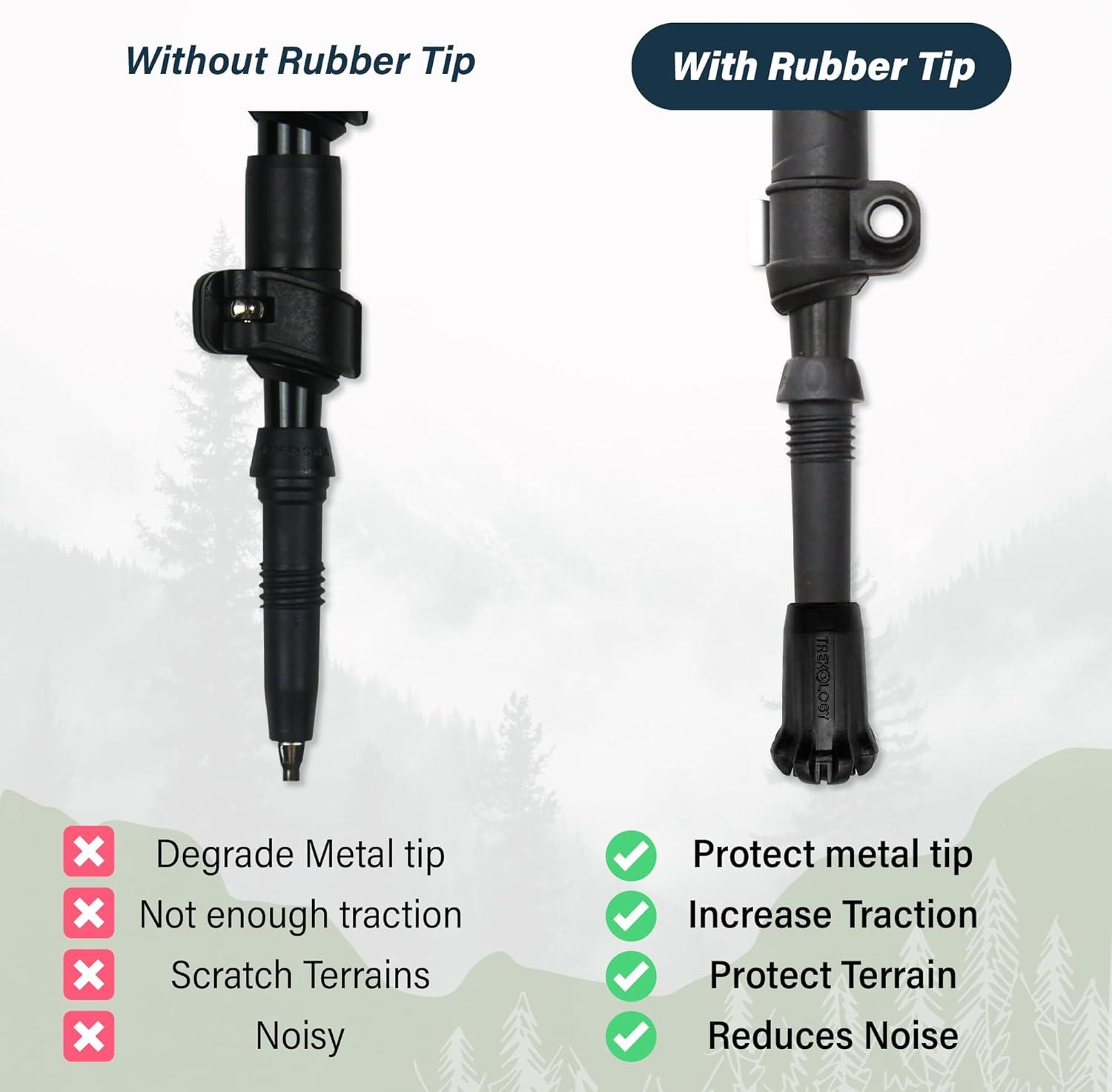 imageTrekology TrekZ Collapsible Hiking ampamp Trekking Poles 2PCS with Rubber Tip Replacements Adjustable Lightweight Walking Poles for Hiking Travel Seniors Women ampamp Men