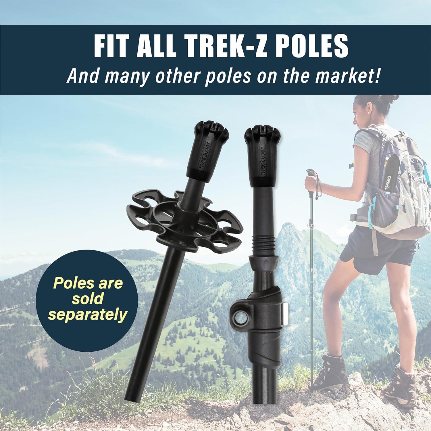 imageTrekology TrekZ Collapsible Hiking ampamp Trekking Poles 2PCS with Rubber Tip Replacements Adjustable Lightweight Walking Poles for Hiking Travel Seniors Women ampamp Men